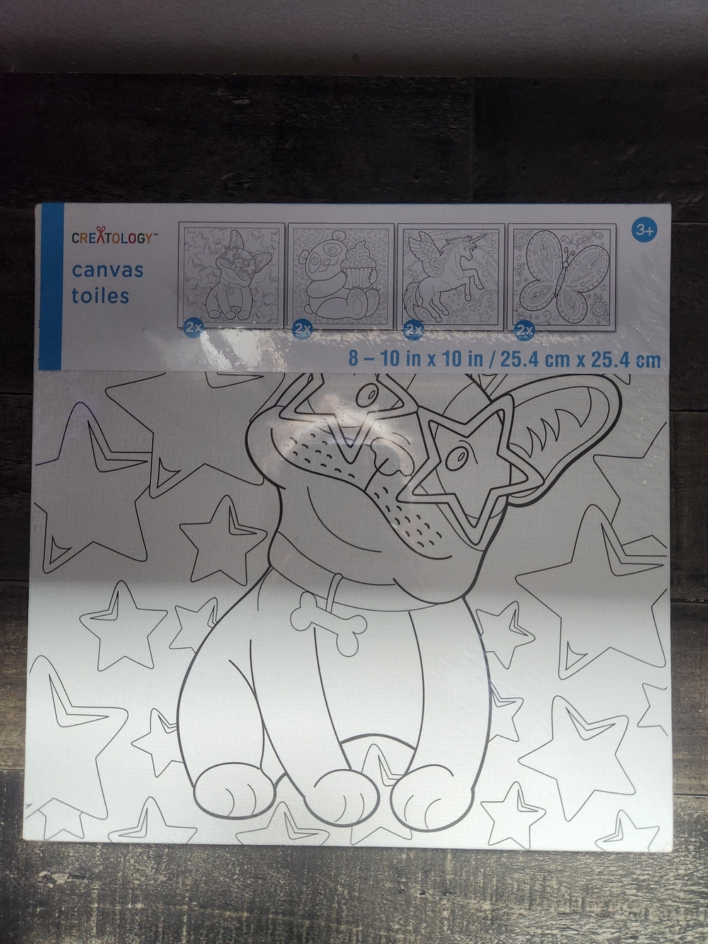 New Canvas  - White Canvas Puppy,Bear,unicorn And Butterfly